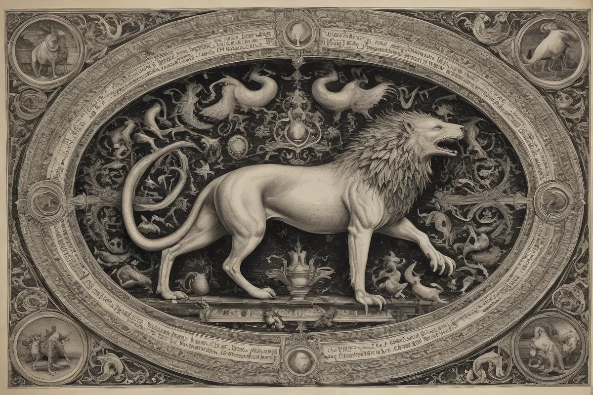 Los animales y la profecía se retratan en diseños complejos que reflejan la expansión y la caída de imperios