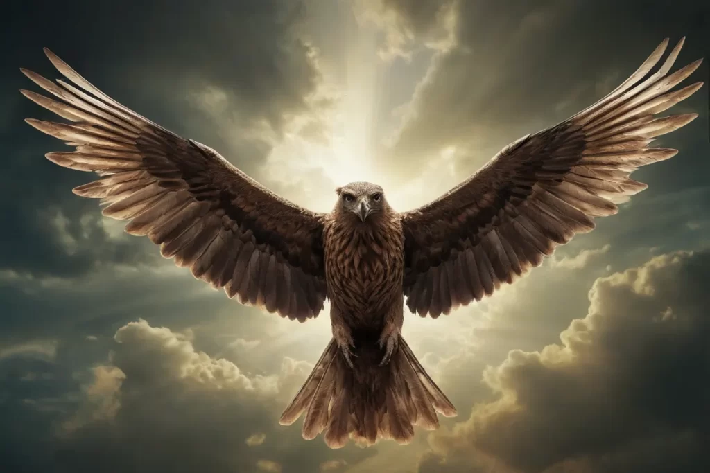 Los animales con alas simbólicas y mirada misteriosa representan significado oculto y profecías