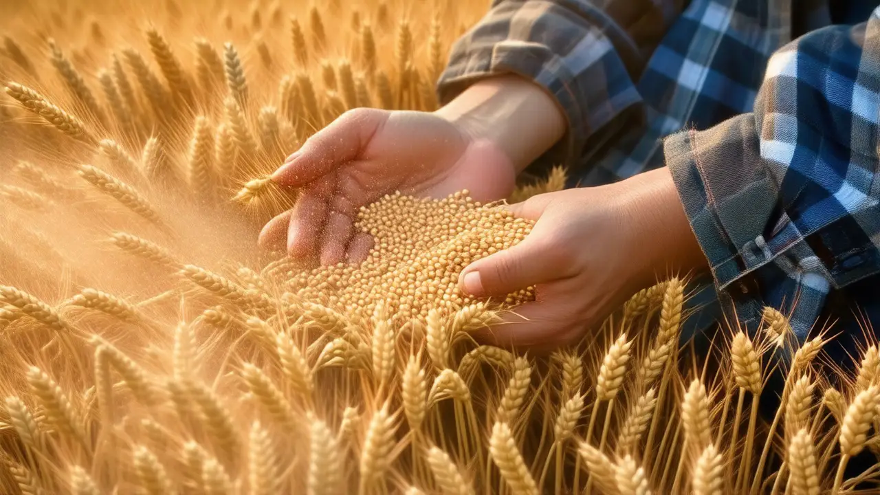 Cosecha dorada, esperanza y luz divina
