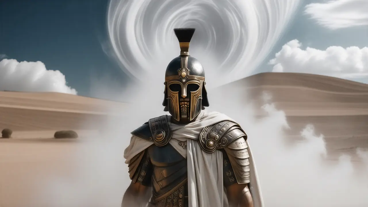 Guerrero romano, simbolismo religioso, escena bíblica